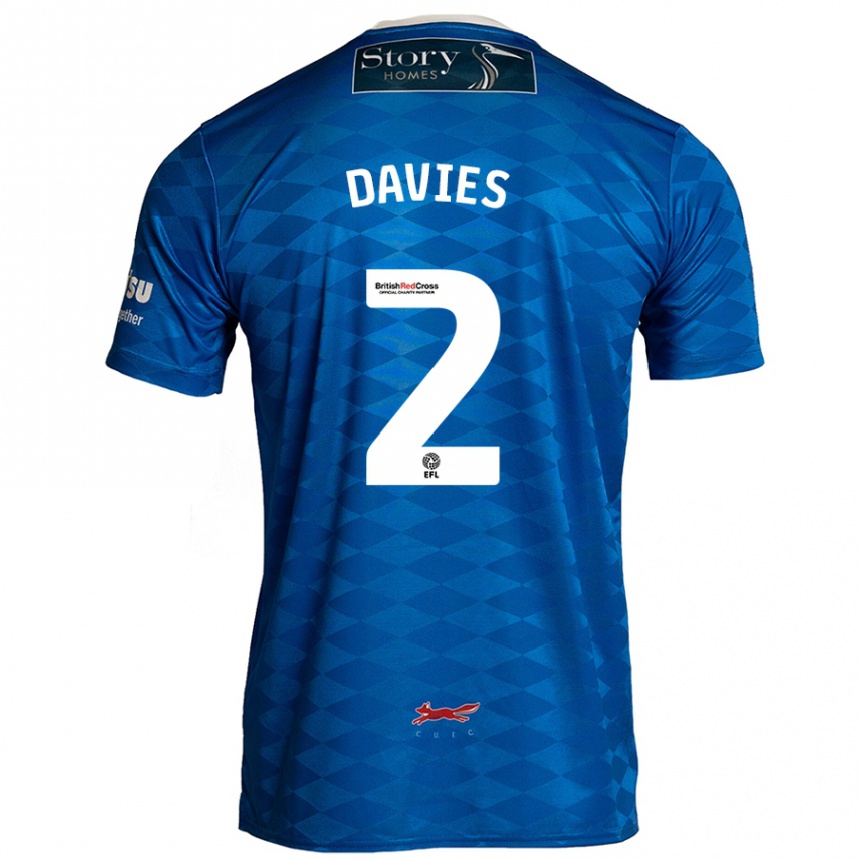 Kids Football Archie Davies #2 Blue Home Jersey 2024/25 T-Shirt