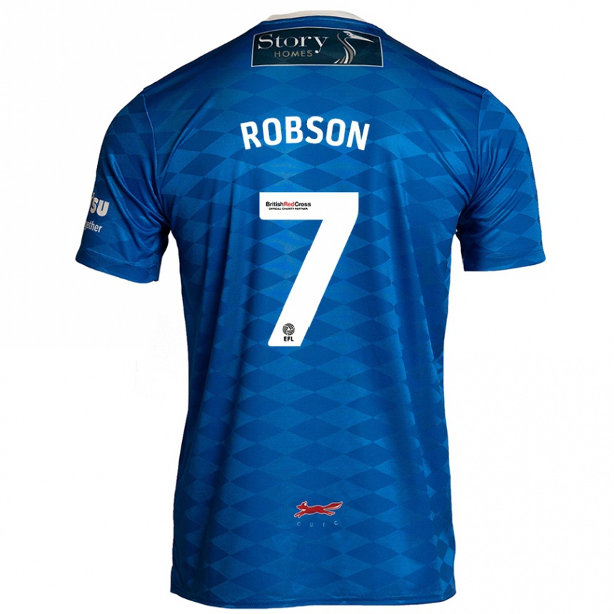 Kids Football Ethan Robson #7 Blue Home Jersey 2024/25 T-Shirt