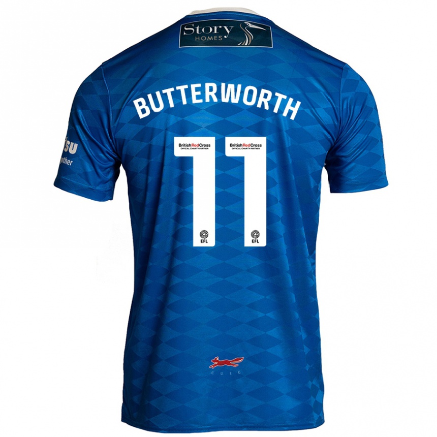 Kids Football Daniel Butterworth #11 Blue Home Jersey 2024/25 T-Shirt