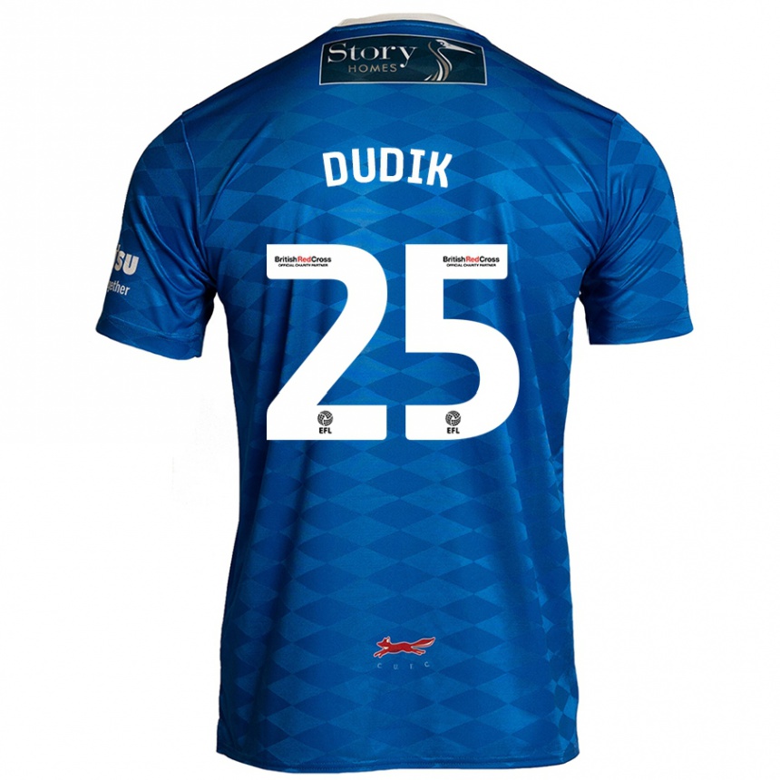 Kids Football Anton Dudik #25 Blue Home Jersey 2024/25 T-Shirt