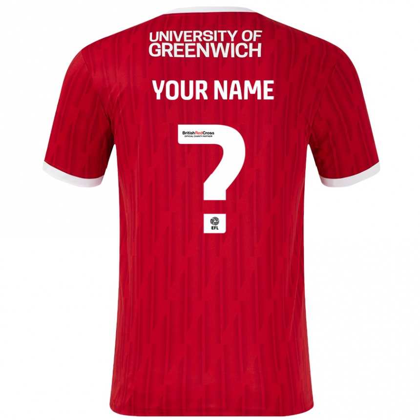 Kids Football Your Name #0 Red White Home Jersey 2024/25 T-Shirt