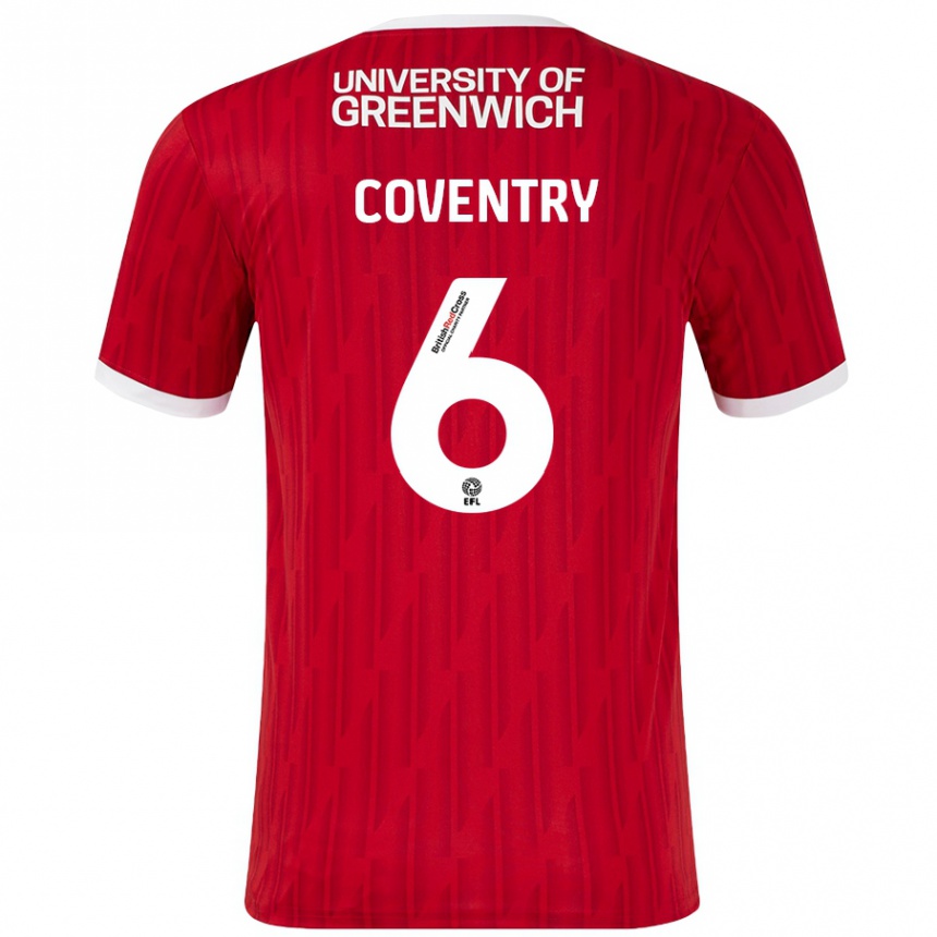 Kids Football Conor Coventry #6 Red White Home Jersey 2024/25 T-Shirt