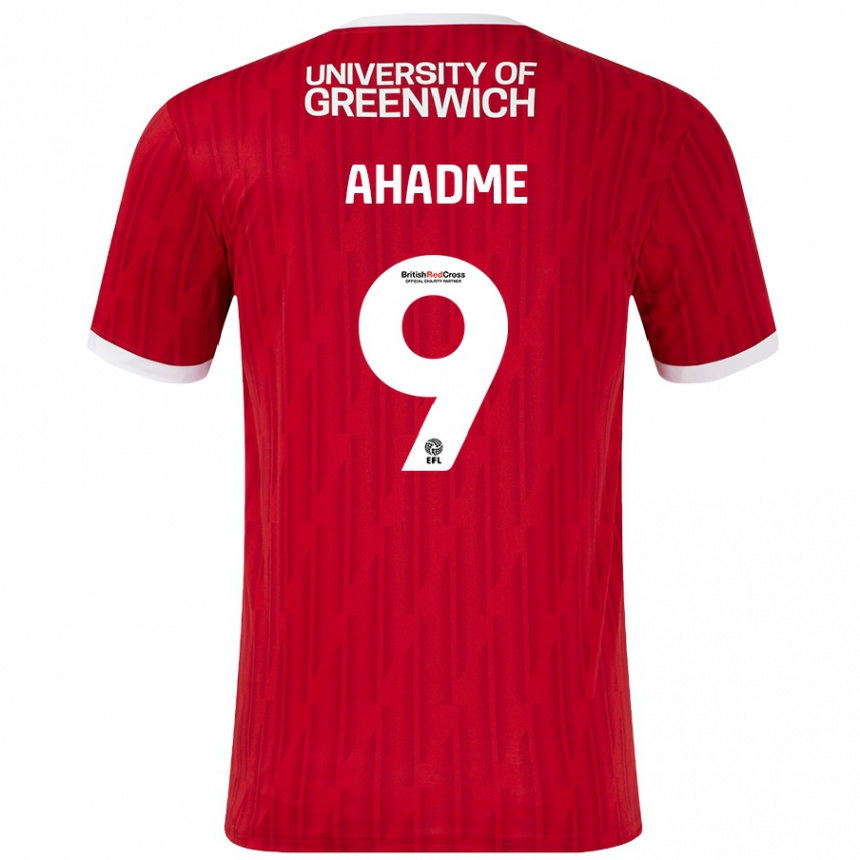 Kids Football Gassan Ahadme #9 Red White Home Jersey 2024/25 T-Shirt