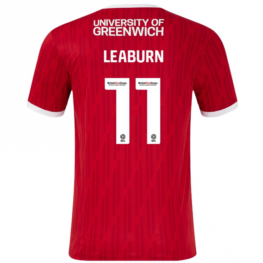 Kids Football Miles Leaburn #11 Red White Home Jersey 2024/25 T-Shirt