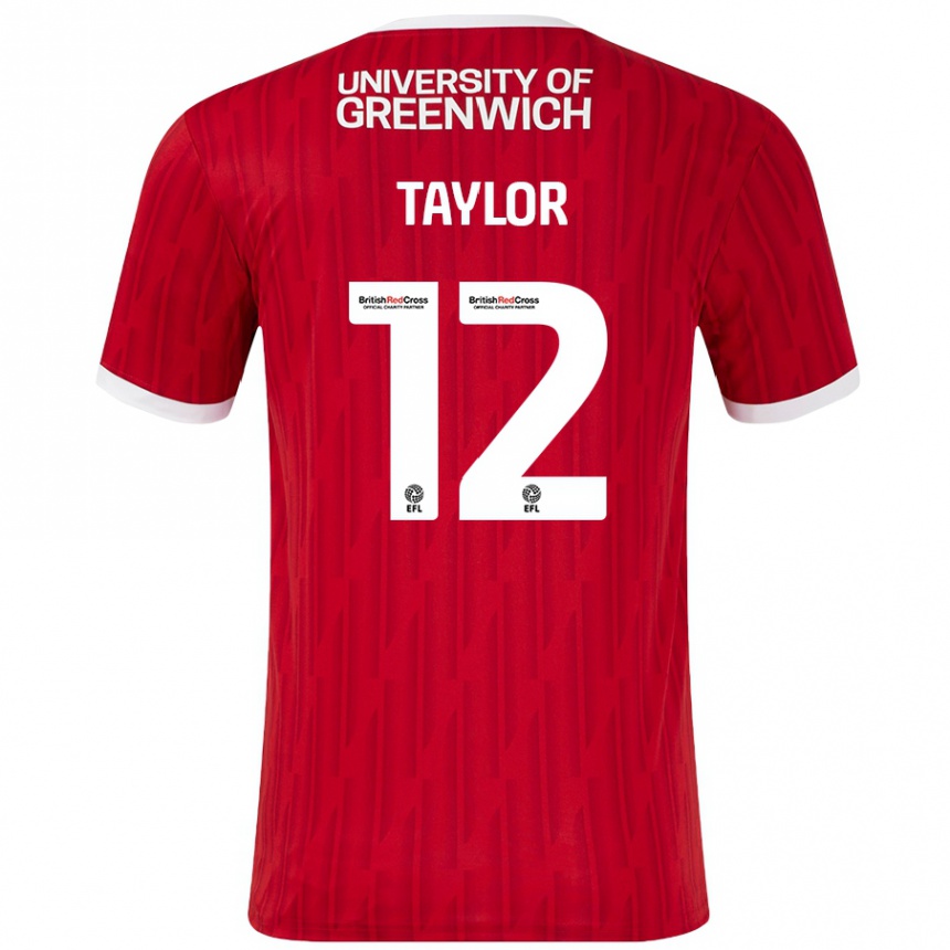 Kids Football Terry Taylor #12 Red White Home Jersey 2024/25 T-Shirt