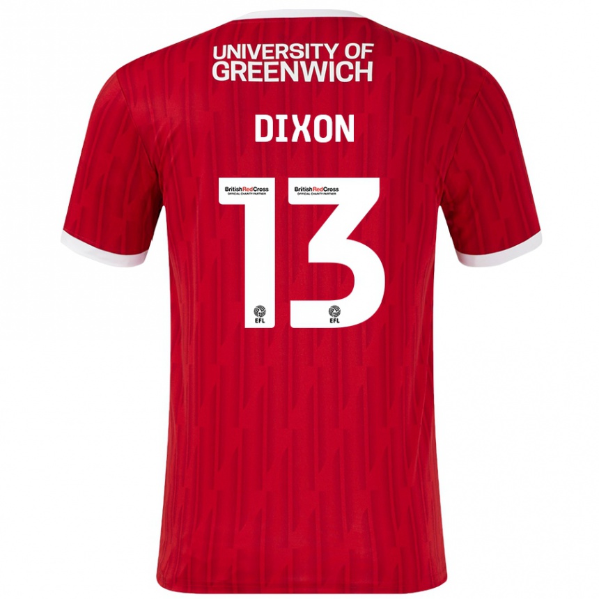 Kids Football Kaheim Dixon #13 Red White Home Jersey 2024/25 T-Shirt