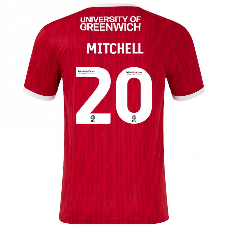 Kids Football Zach Mitchell #20 Red White Home Jersey 2024/25 T-Shirt