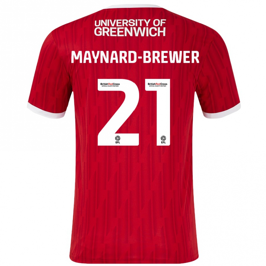 Kids Football Ashley Maynard-Brewer #21 Red White Home Jersey 2024/25 T-Shirt