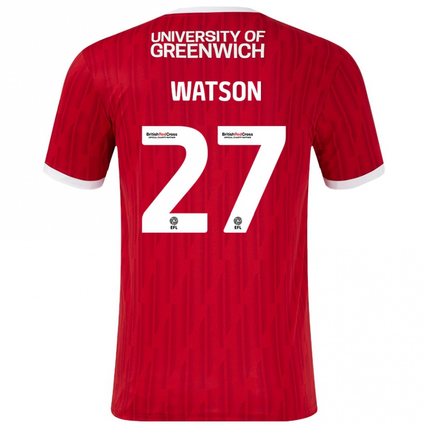 Kids Football Tennai Watson #27 Red White Home Jersey 2024/25 T-Shirt