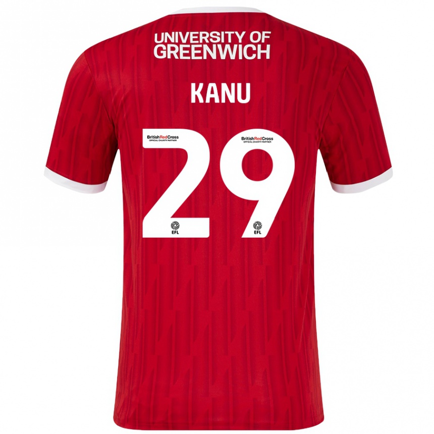 Kids Football Daniel Kanu #29 Red White Home Jersey 2024/25 T-Shirt