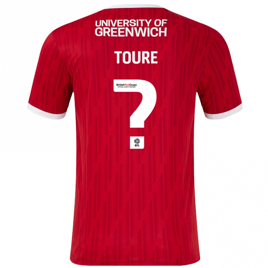 Kids Football Seydil Toure #0 Red White Home Jersey 2024/25 T-Shirt