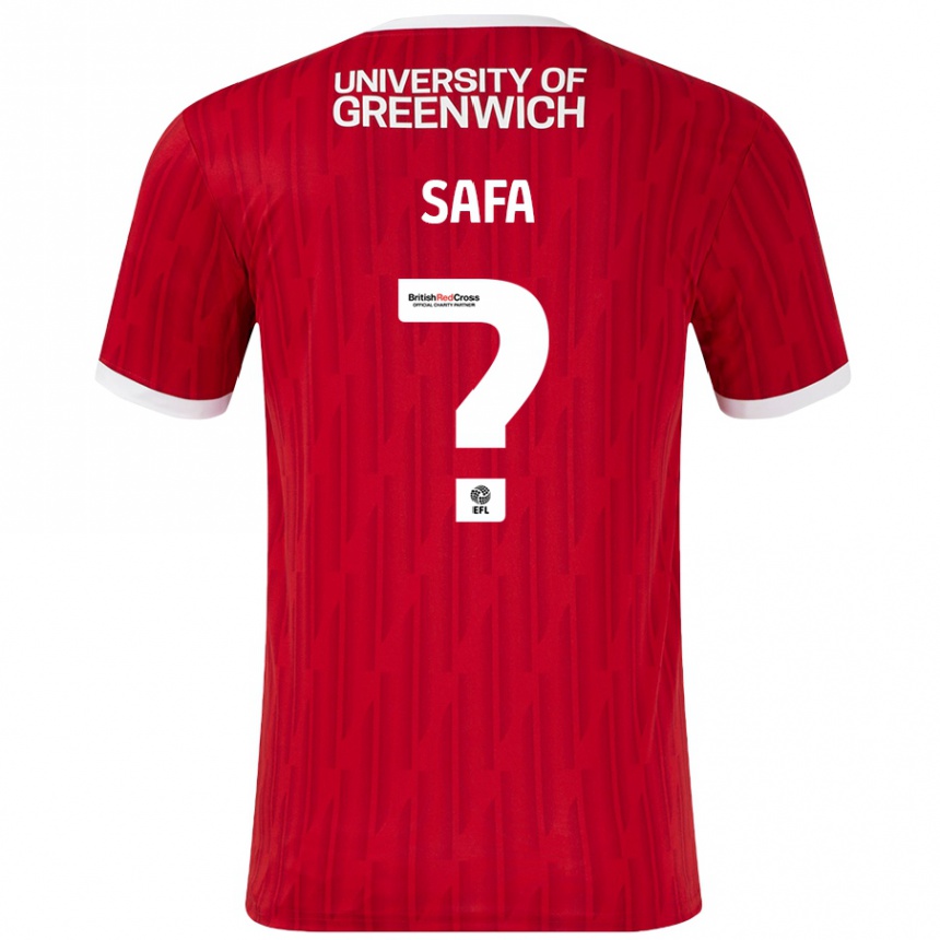 Kids Football Jacob Safa #0 Red White Home Jersey 2024/25 T-Shirt