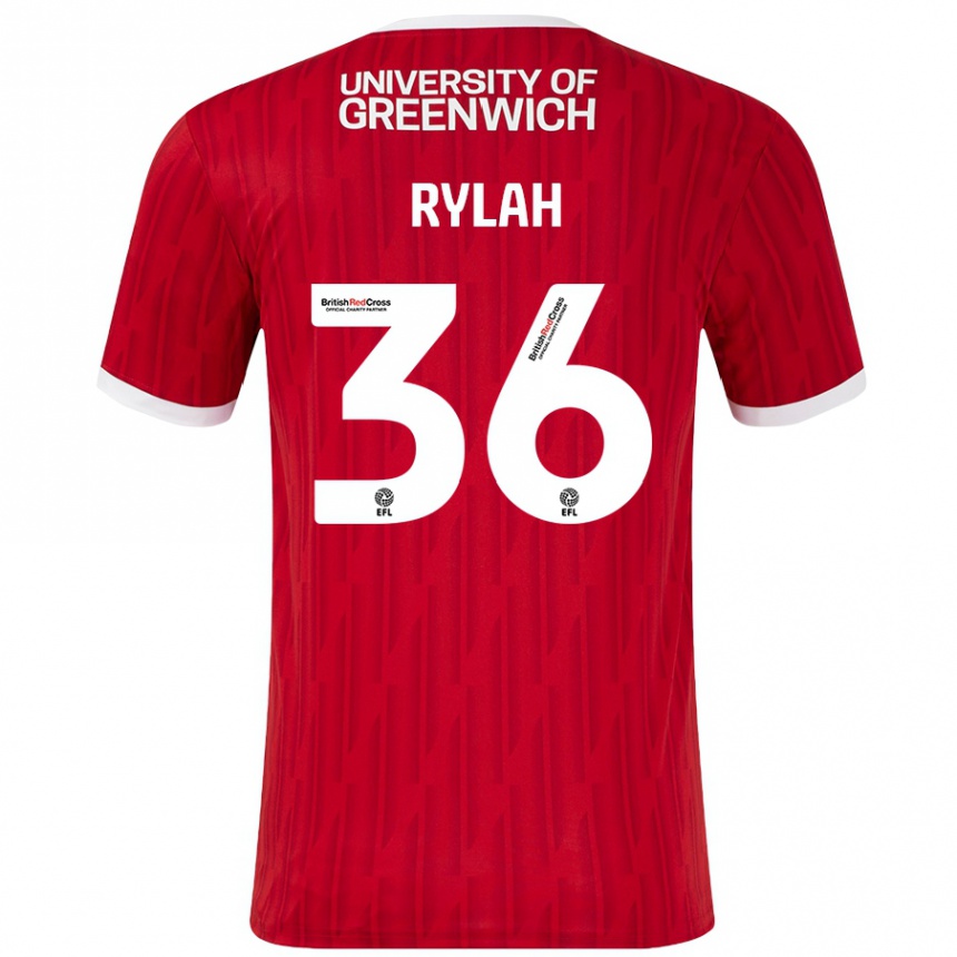 Kids Football Henry Rylah #36 Red White Home Jersey 2024/25 T-Shirt