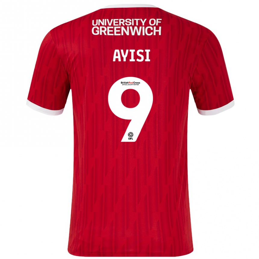 Kids Football Freda Ayisi #9 Red White Home Jersey 2024/25 T-Shirt