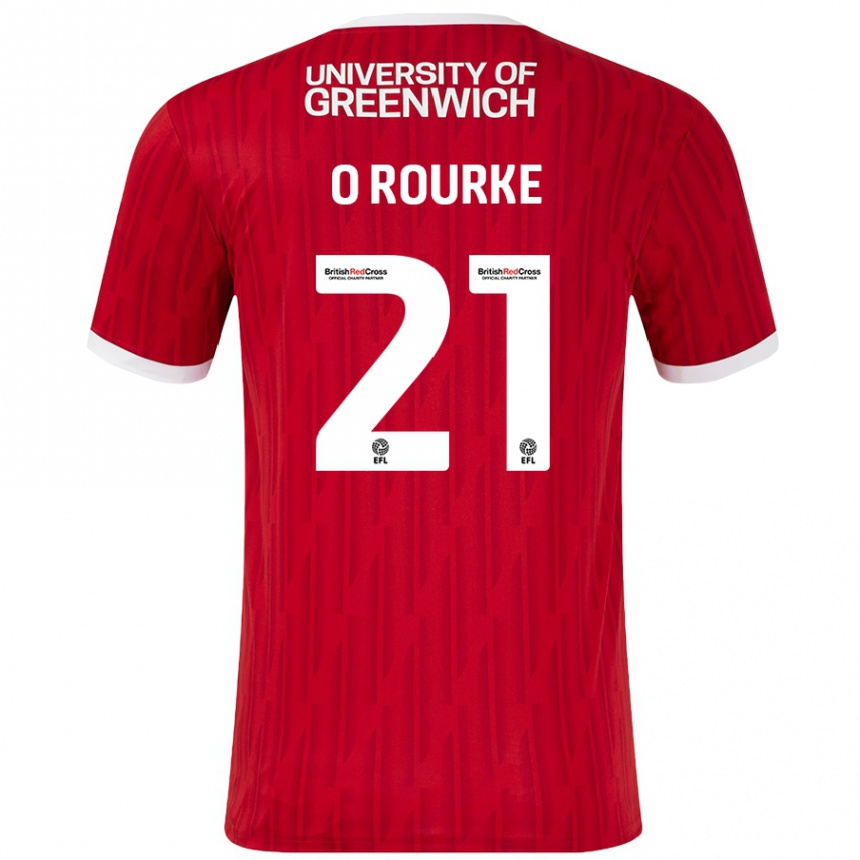 Kids Football Sophie O'rourke #21 Red White Home Jersey 2024/25 T-Shirt