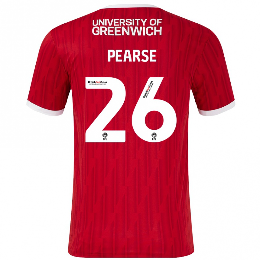 Kids Football Gracie Pearse #26 Red White Home Jersey 2024/25 T-Shirt