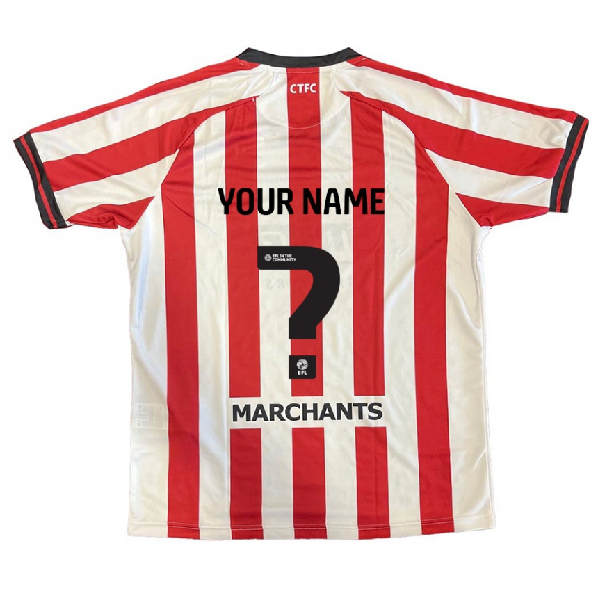 Kids Football Your Name #0 Red White Home Jersey 2024/25 T-Shirt