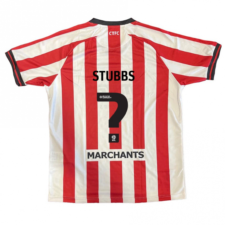 Kids Football Sam Stubbs #0 Red White Home Jersey 2024/25 T-Shirt