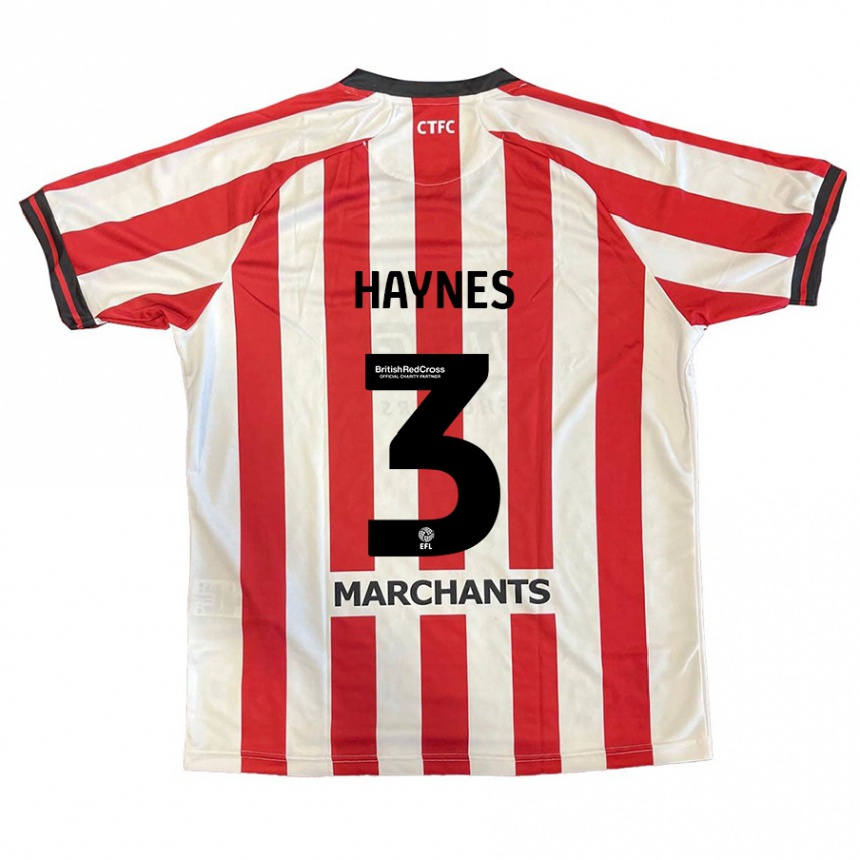 Kids Football Ryan Haynes #3 Red White Home Jersey 2024/25 T-Shirt