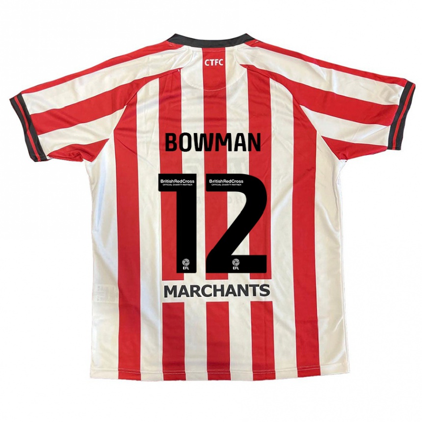 Kids Football Ryan Bowman #12 Red White Home Jersey 2024/25 T-Shirt