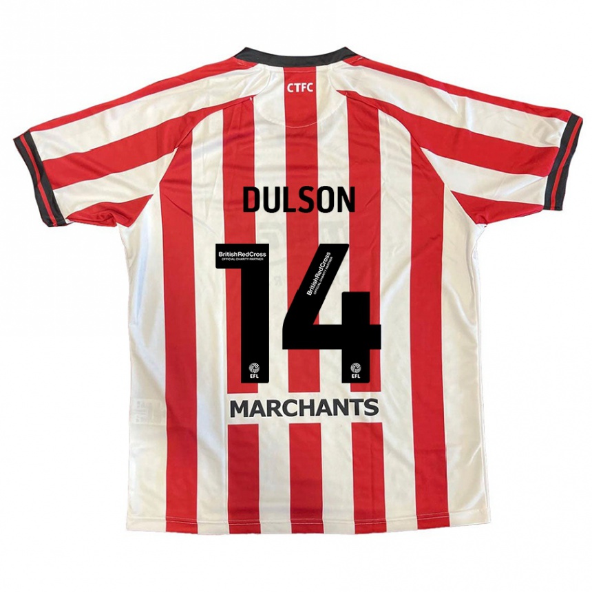 Kids Football Liam Dulson #14 Red White Home Jersey 2024/25 T-Shirt