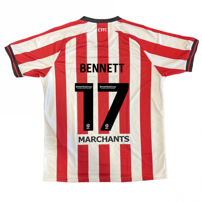 Kids Football Scot Bennett #17 Red White Home Jersey 2024/25 T-Shirt