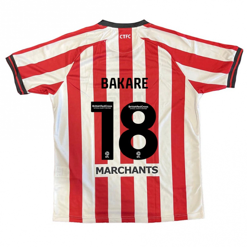 Kids Football Ibrahim Bakare #18 Red White Home Jersey 2024/25 T-Shirt