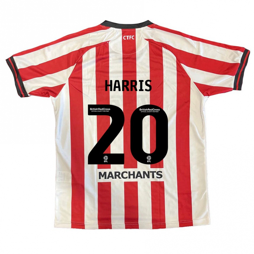 Kids Football Max Harris #20 Red White Home Jersey 2024/25 T-Shirt