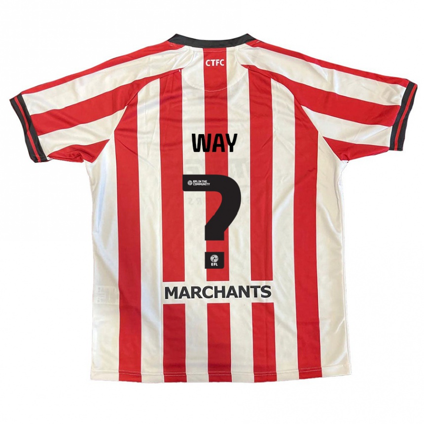 Kids Football Tom Way #0 Red White Home Jersey 2024/25 T-Shirt