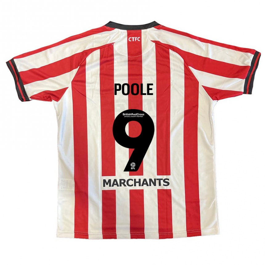 Kids Football Phoebie Poole #9 Red White Home Jersey 2024/25 T-Shirt