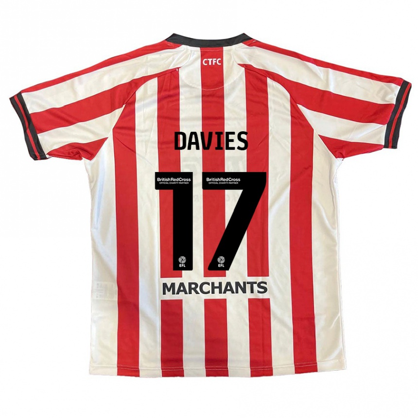 Kids Football Annabel Davies #17 Red White Home Jersey 2024/25 T-Shirt