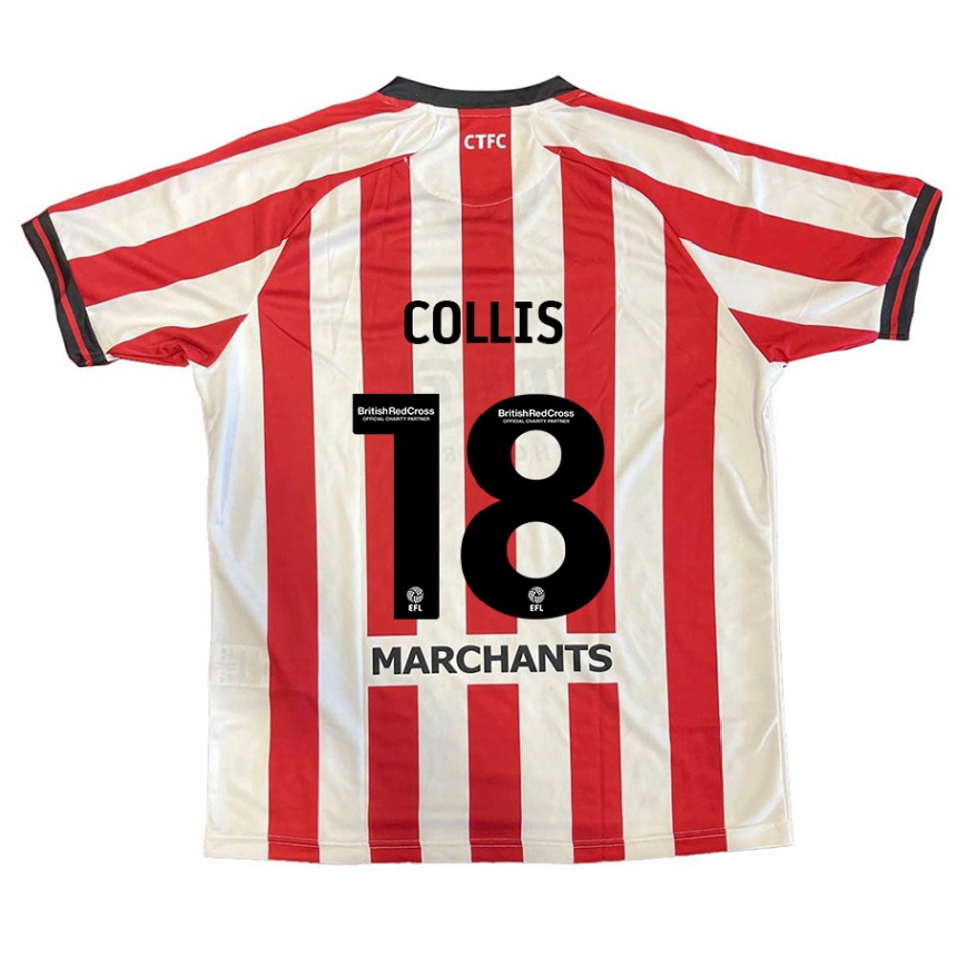 Kids Football Maisy Collis #18 Red White Home Jersey 2024/25 T-Shirt