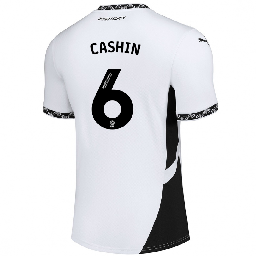 Kids Football Eiran Cashin #6 White Black Home Jersey 2024/25 T-Shirt