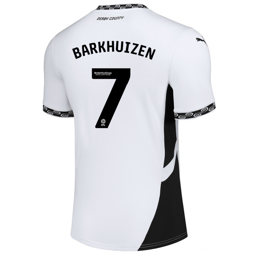 Kids Football Tom Barkhuizen #7 White Black Home Jersey 2024/25 T-Shirt