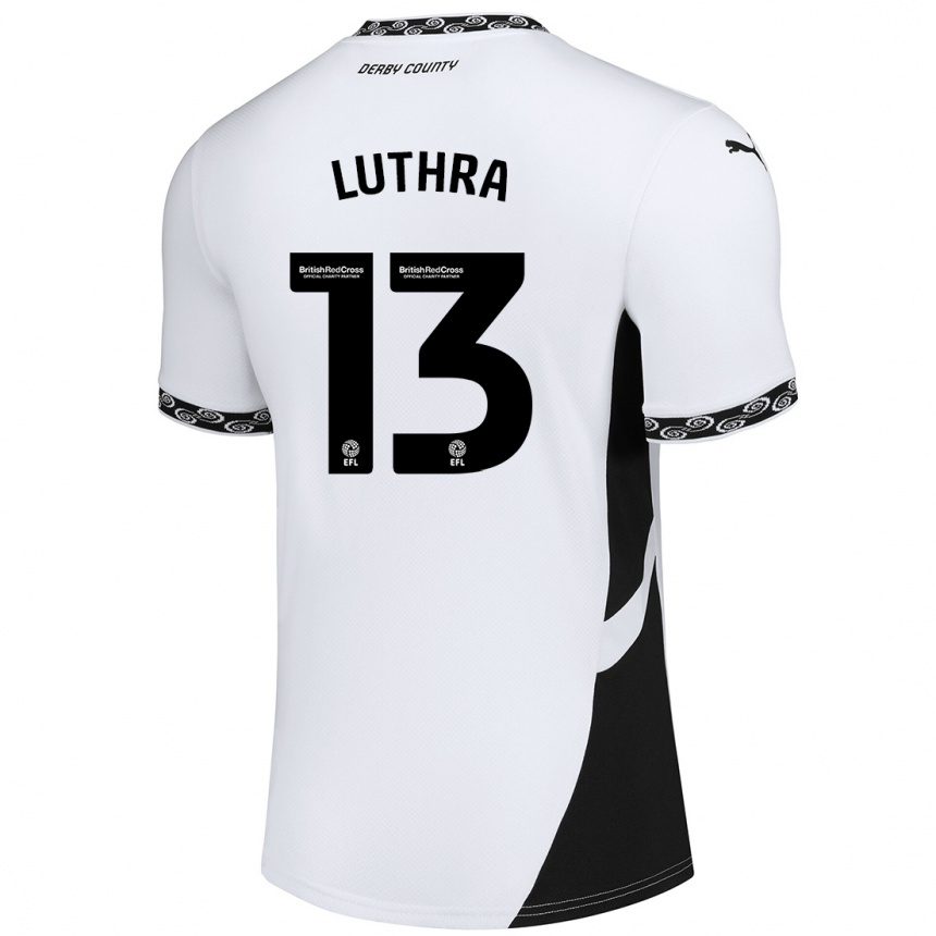 Kids Football Rohan Luthra #13 White Black Home Jersey 2024/25 T-Shirt