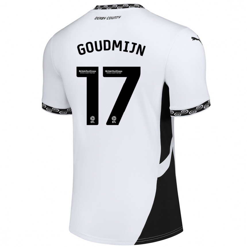 Kids Football Kenzo Goudmijn #17 White Black Home Jersey 2024/25 T-Shirt