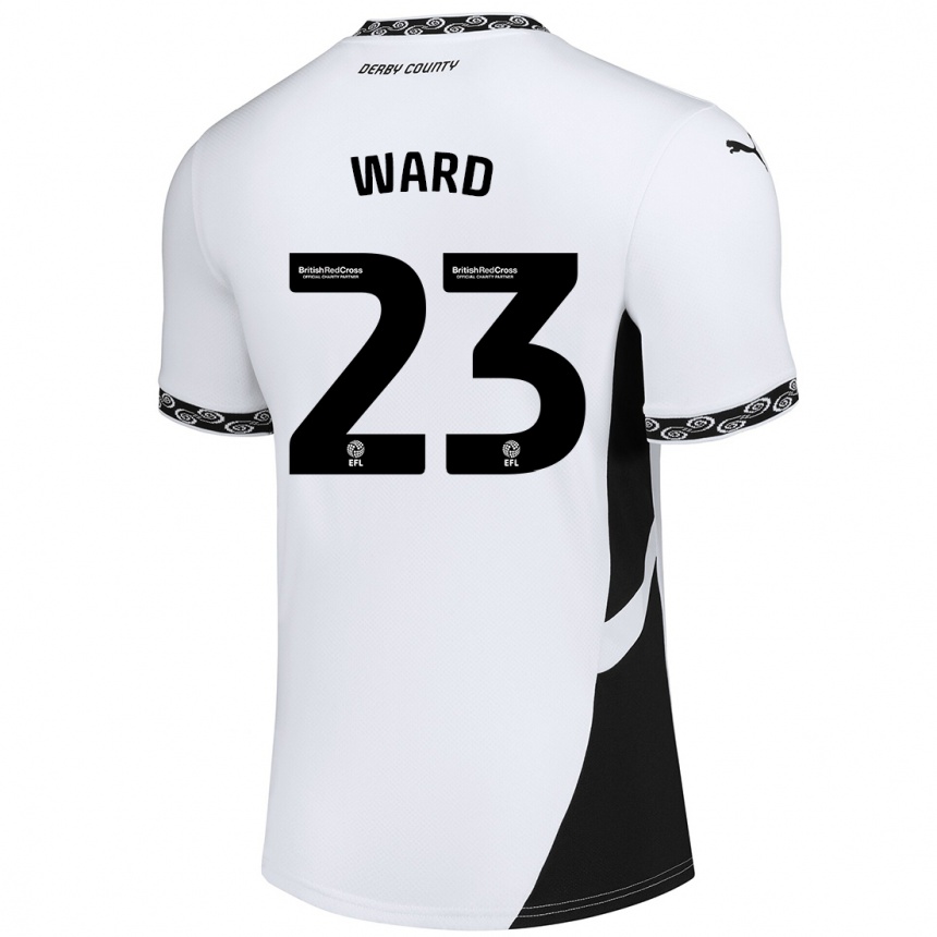 Kids Football Joe Ward #23 White Black Home Jersey 2024/25 T-Shirt