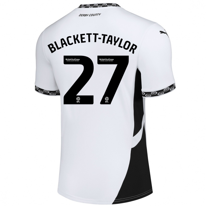 Kids Football Corey Blackett-Taylor #27 White Black Home Jersey 2024/25 T-Shirt