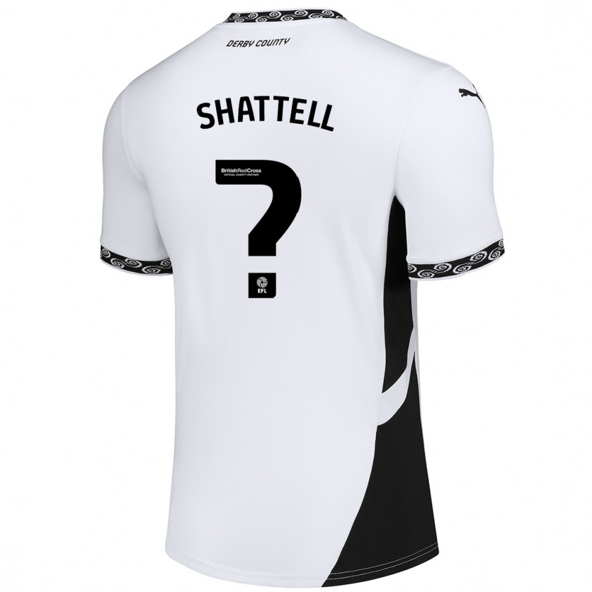 Kids Football Josh Shattell #0 White Black Home Jersey 2024/25 T-Shirt