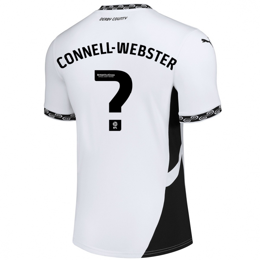 Kids Football Braidy Connell-Webster #0 White Black Home Jersey 2024/25 T-Shirt