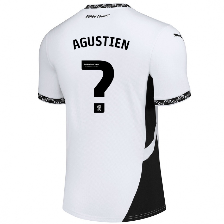 Kids Football Demiane Agustien #0 White Black Home Jersey 2024/25 T-Shirt