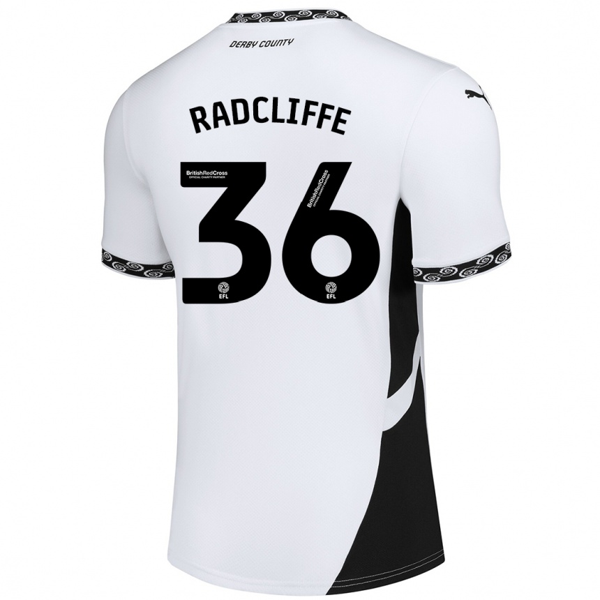 Kids Football Ben Radcliffe #36 White Black Home Jersey 2024/25 T-Shirt