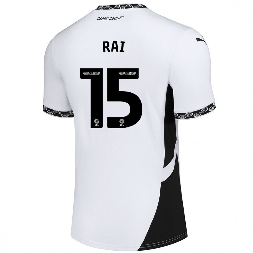 Kids Football Kira Rai #15 White Black Home Jersey 2024/25 T-Shirt