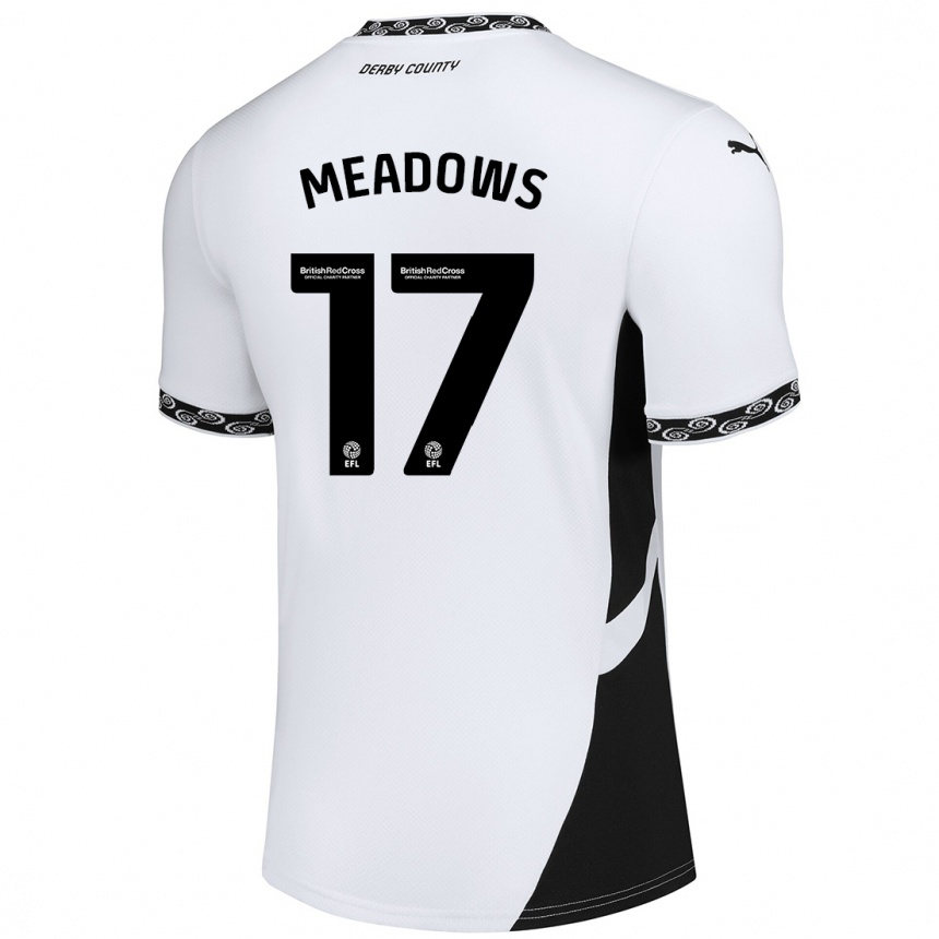 Kids Football Helena Meadows #17 White Black Home Jersey 2024/25 T-Shirt