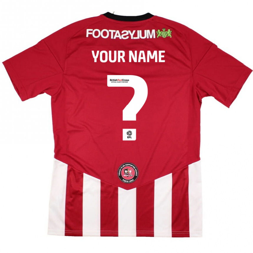 Kids Football Your Name #0 Red White Home Jersey 2024/25 T-Shirt