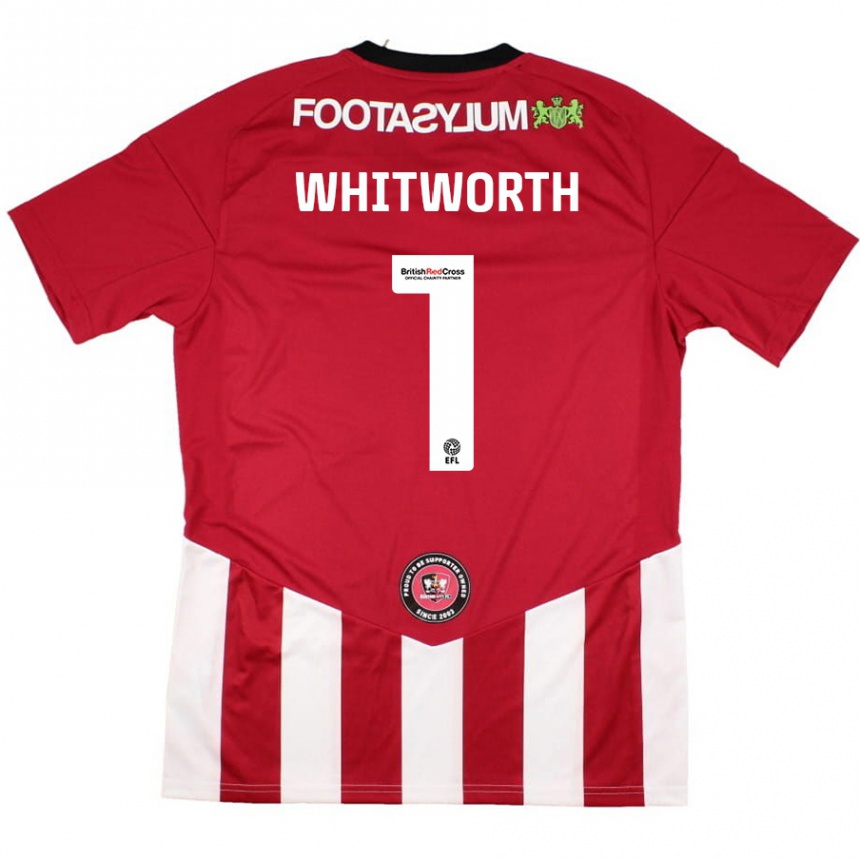 Kids Football Joe Whitworth #1 Red White Home Jersey 2024/25 T-Shirt