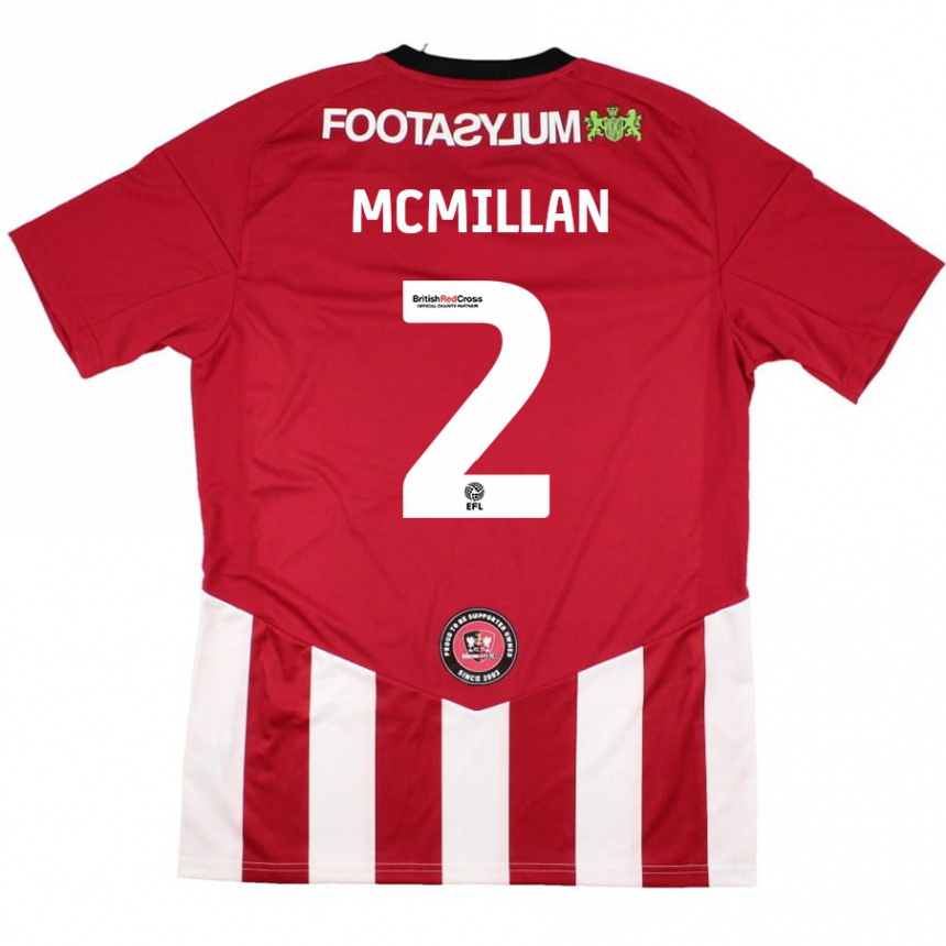 Kids Football Jack Mcmillan #2 Red White Home Jersey 2024/25 T-Shirt