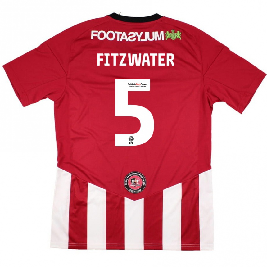 Kids Football Jack Fitzwater #5 Red White Home Jersey 2024/25 T-Shirt