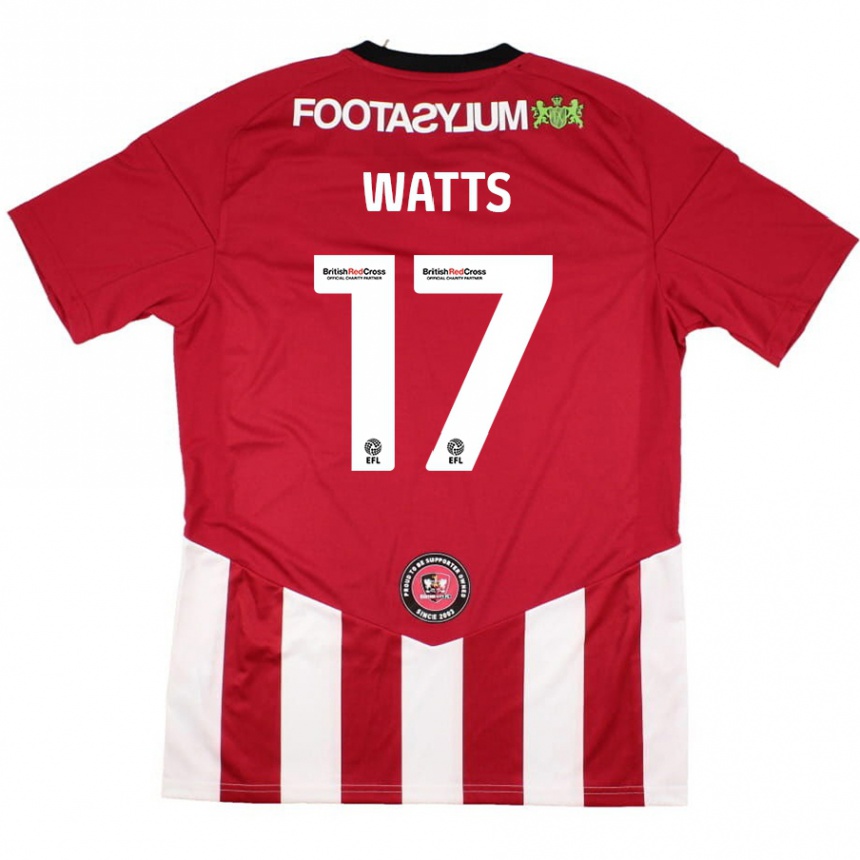 Kids Football Caleb Watts #17 Red White Home Jersey 2024/25 T-Shirt