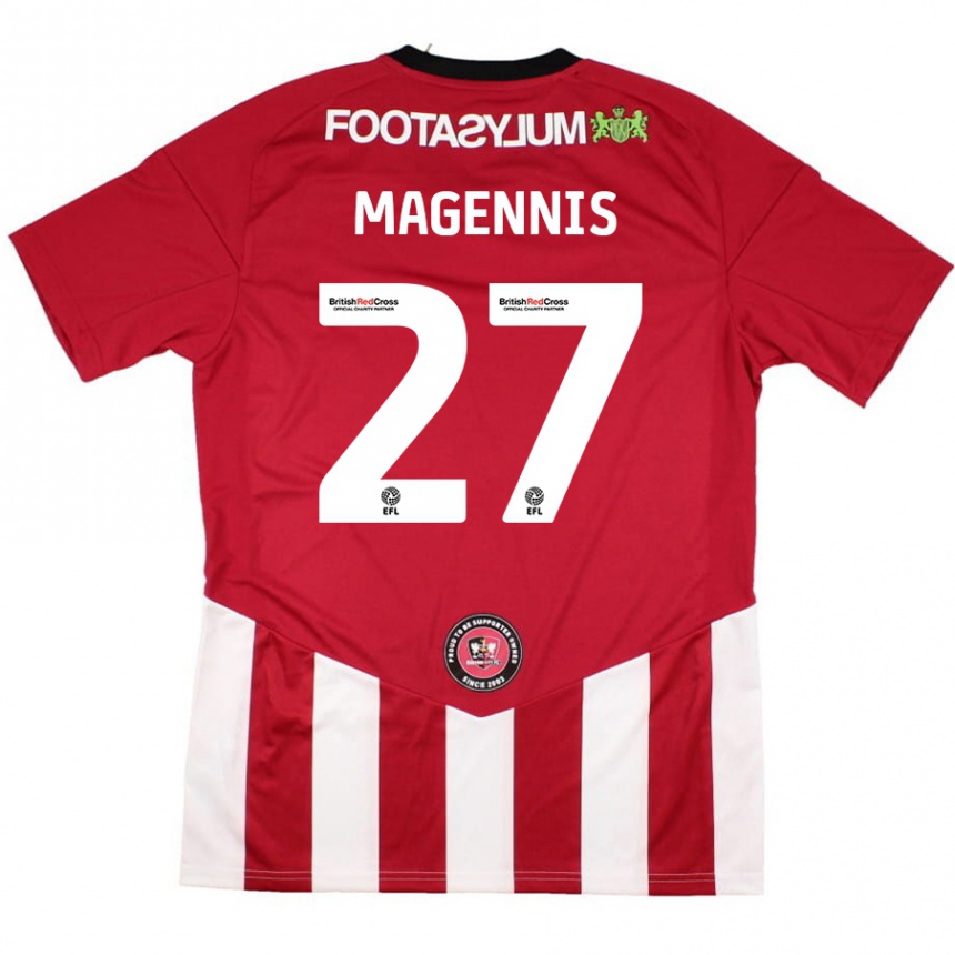 Kids Football Josh Magennis #27 Red White Home Jersey 2024/25 T-Shirt